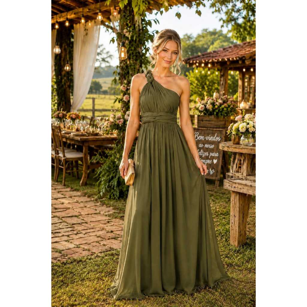 Vestido de Festa Clássico Multiforma Tecido Tule. ideal para Madrinhas de casamentos e Convidadas e Formatura — imagem 2 de 2