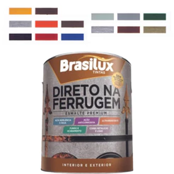 Tinta Esmalte Direto na Ferrugem 900ml Brasilux Várias Cores