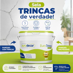Massa Sela Trincas 1kg EuroTrinca Repara Fissuras e Rachaduras Interna Externa