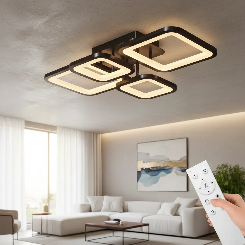 Luminária De Teto Moderna 3cores Lustre Led Para Quarto Sala