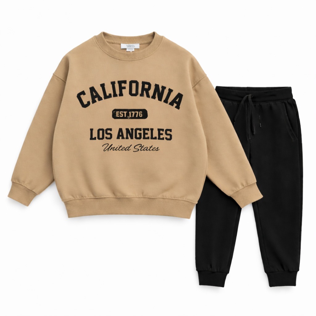 CONJUNTO MOLETOM INFANTIL SEM CAPUZ CALIFORNIA