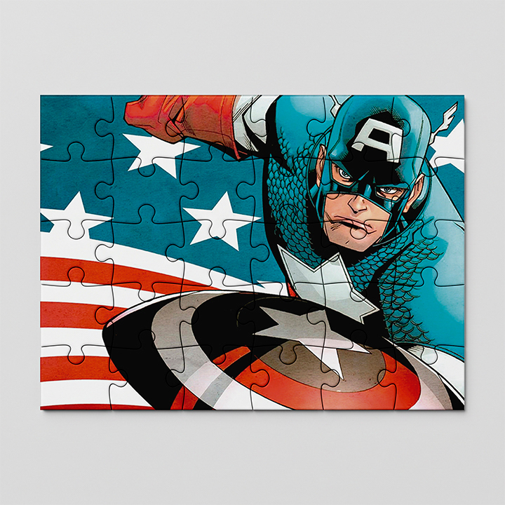 Quebra cabeça personalizado Capitão América Marvel, Vingadores, Escudo | 24, 40, 70peças