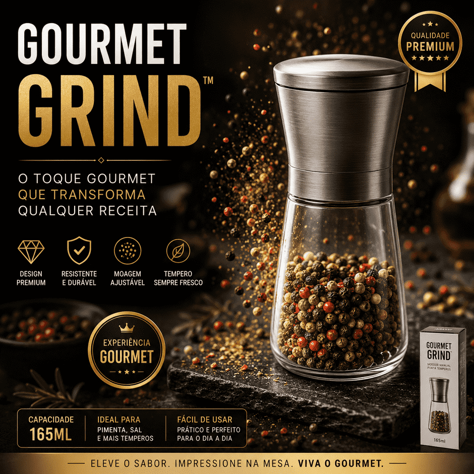 Moedor Pimenta Manual Porta Temperos Compacto Capacidade 165ml Cozinha Pratico Duravel