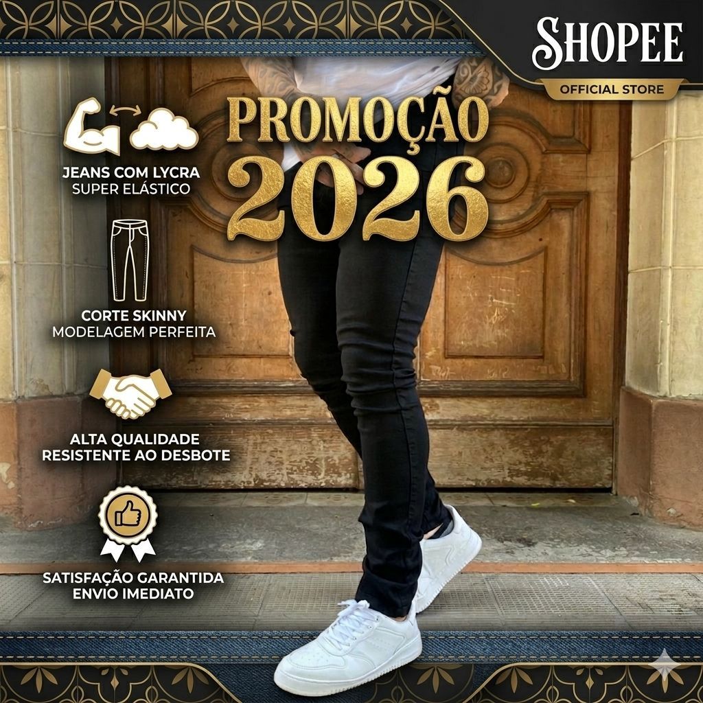 Calça Jeans Masculina Skinny Com Elastano- Promoção Inverno