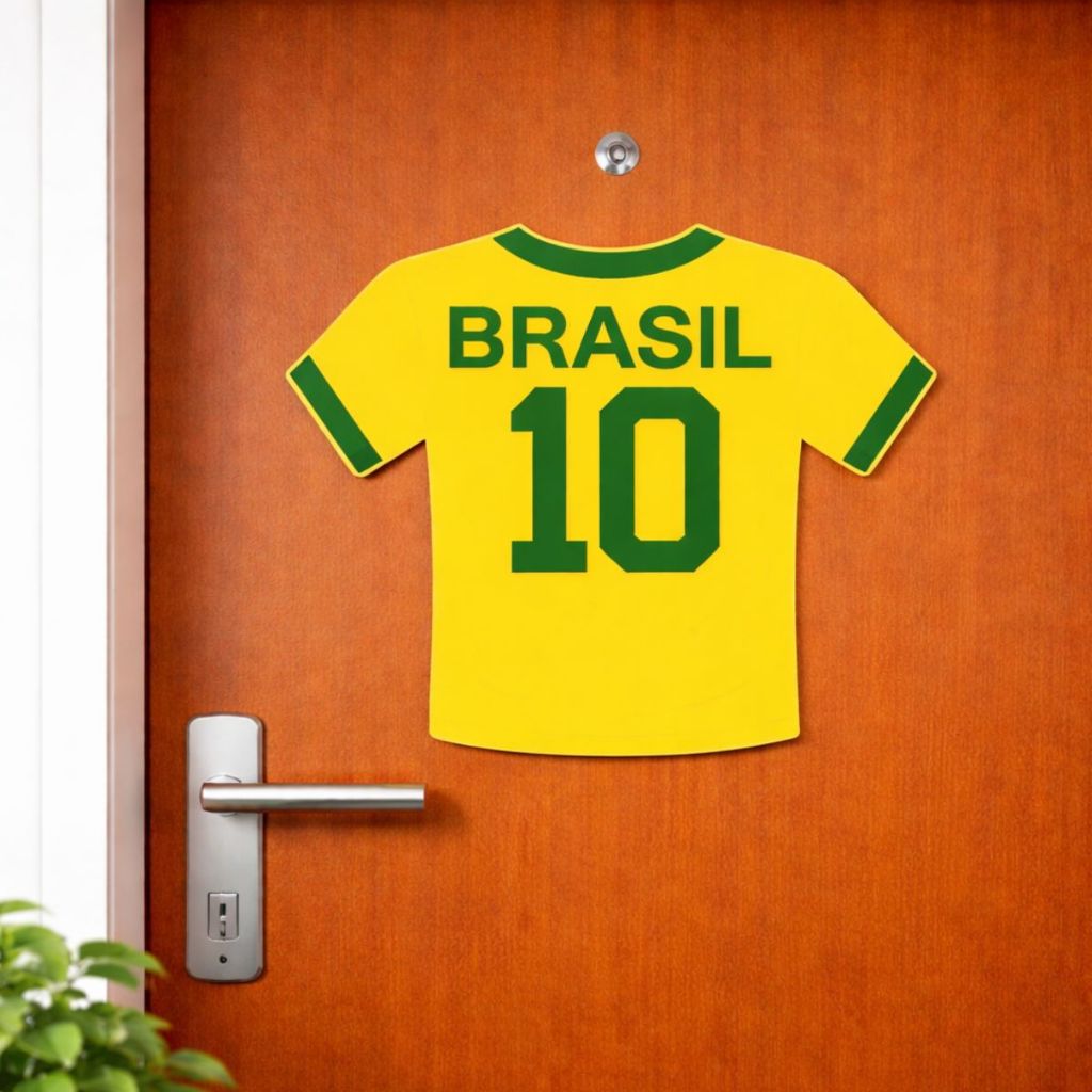 Decoração copa camisa 10 Brasil porta de entrada seleção brasileira