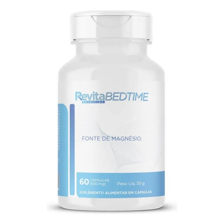 Revita Bedtime 500mg (60 Caps) Suplemento Melatonina Magnésio e Triptofano - Revita Nutrition - Vencimento 31/08/2026