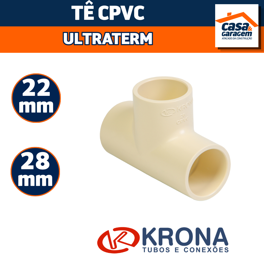 Te Cpvc Ultraterm Krona Conexão Hidráulica Água Quente