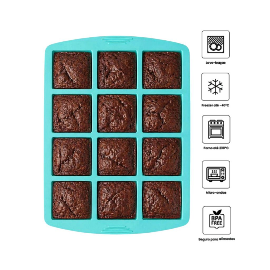 Forma Brownie Trufa Caramelo Mini Bolo 6CM Em Silicone Antiaderente Reforçada