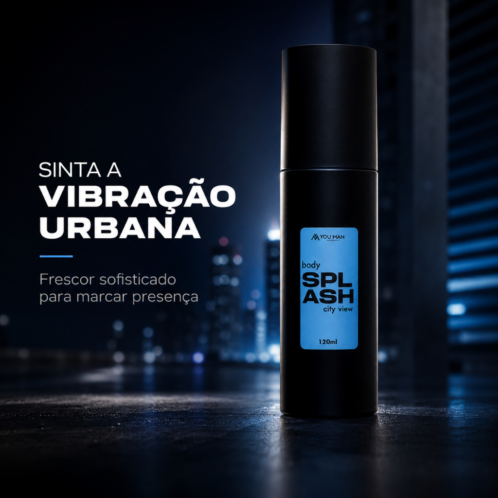 Body Splash Masculino City View 120ml Fragrância Urbana Noturna Premium Perfume Colonia