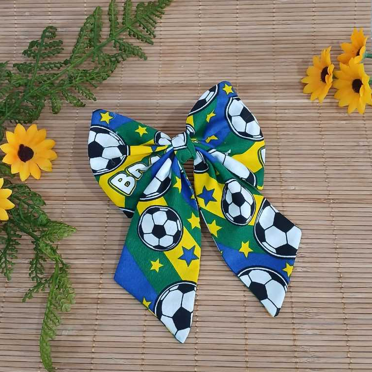 Laço de Cabelo Copa do Mundo - Modelos Capri e Verona Edição Brasil 2026 - Branco e Azul - Limonada Laços