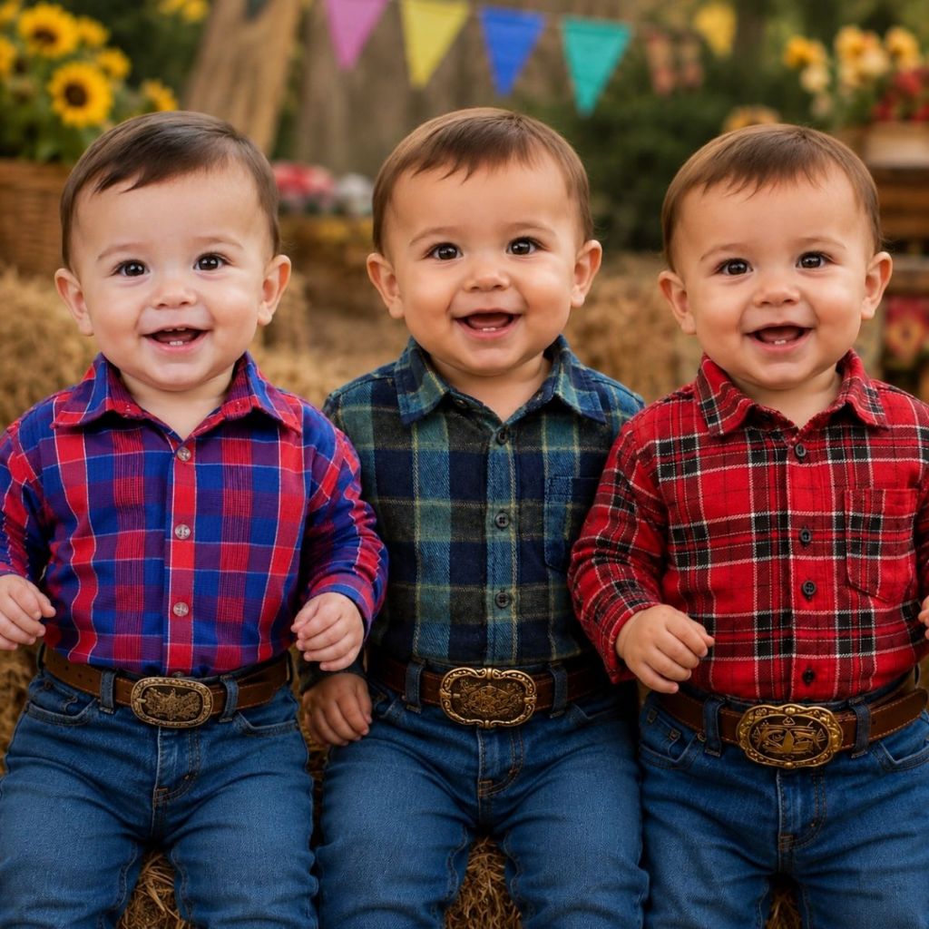 Camisa Xadrez Junina Infantil bebê flanelada quentinha 100% algodão 1ao3