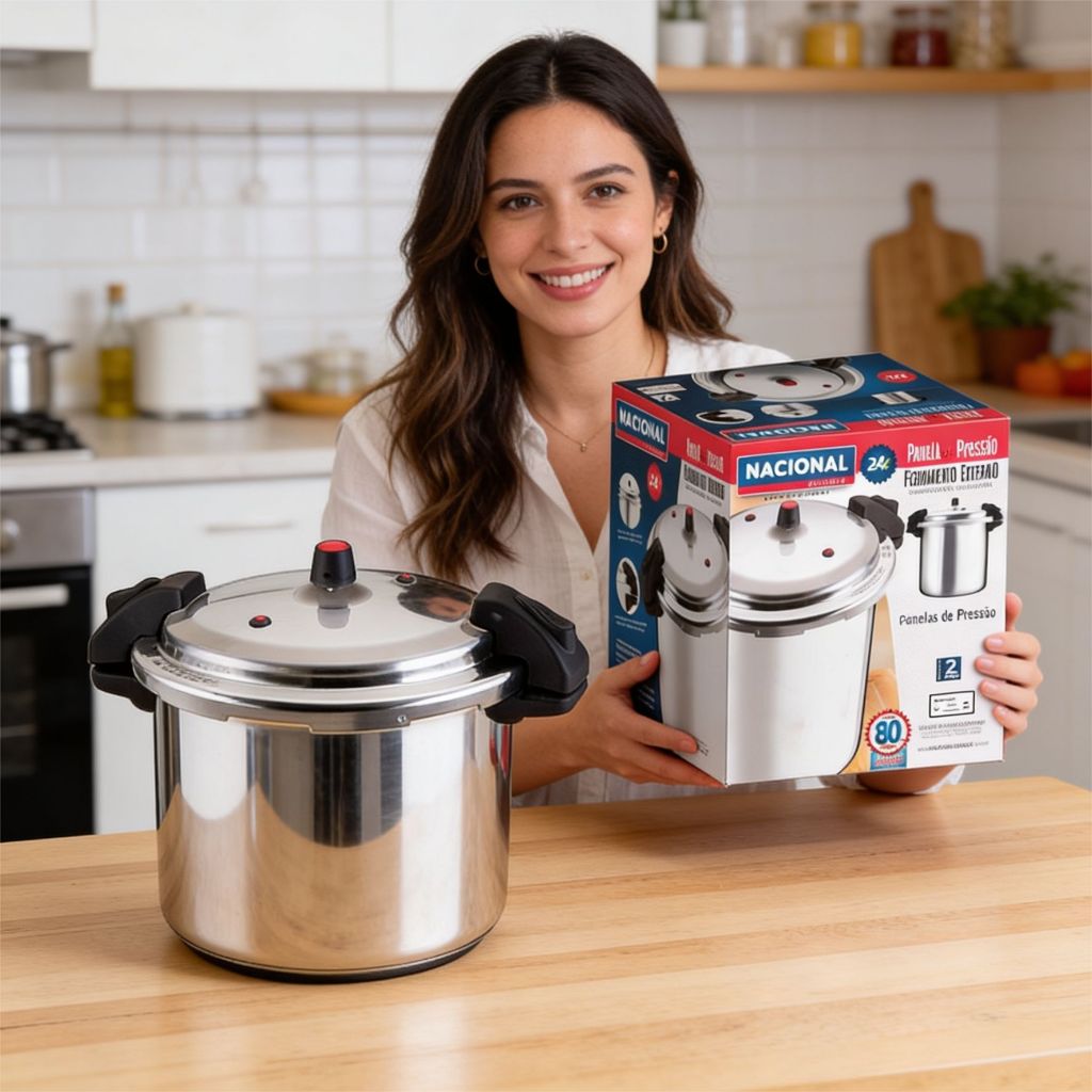 Panela de Pressão Alumínio Nacional, Utilidade Doméstica, Segurança, Praticidade, Fechamento Externo, Alumínio, 24 L