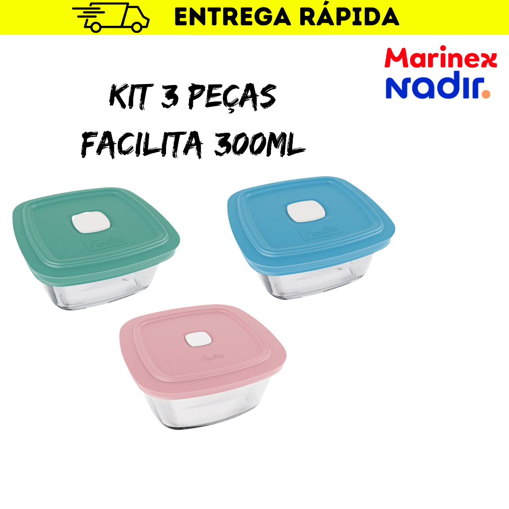 Kit 03 Peças Facilita 300ml - Marinex / Nadir