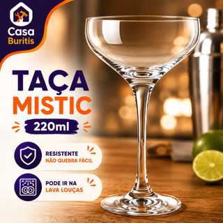 Taça para Drinks Vidro 220ml Taça Mistic Taças Diferentes Para Drinks Taça de Luxo Elegante