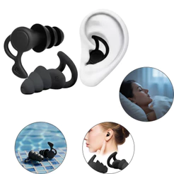 Kit Protetor Auricular Par com Case Redução de Ruído 3 Camada Reutilizável de Silicone Isolamento Acústico Anti Ronco