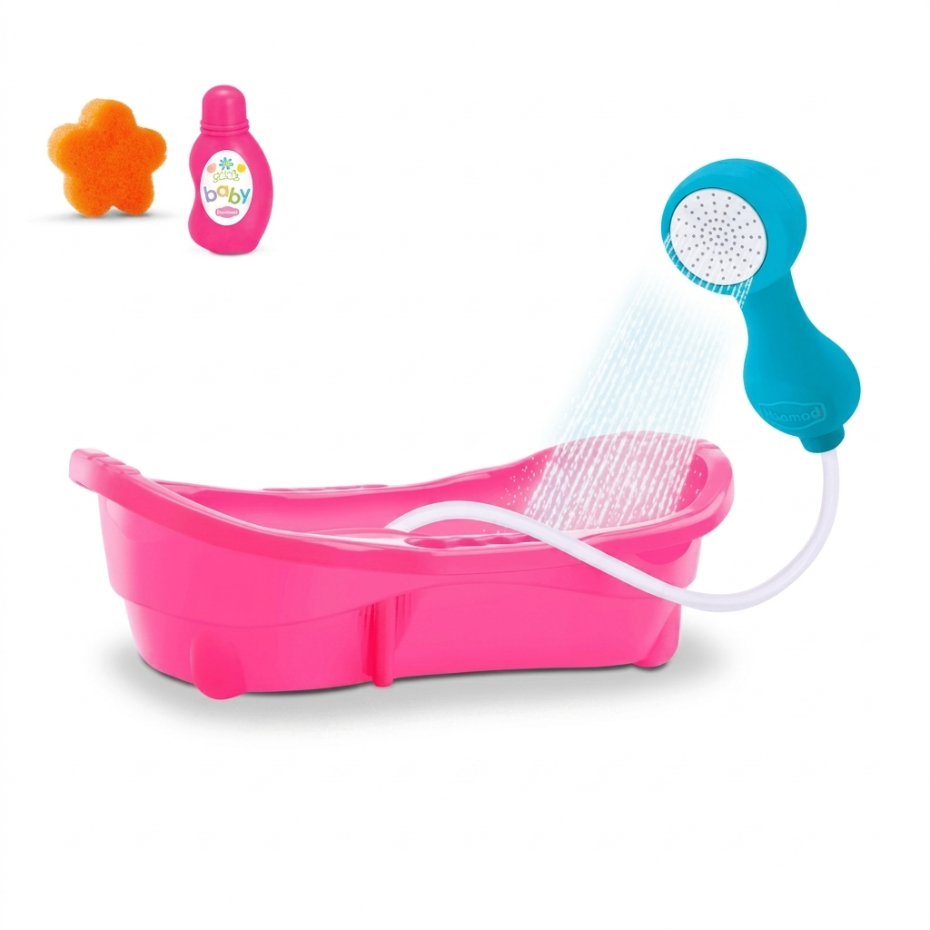 Banheira Para Boneca Que Sai Água De Verdade 27cm Presente Menina Completa Com Acessórios