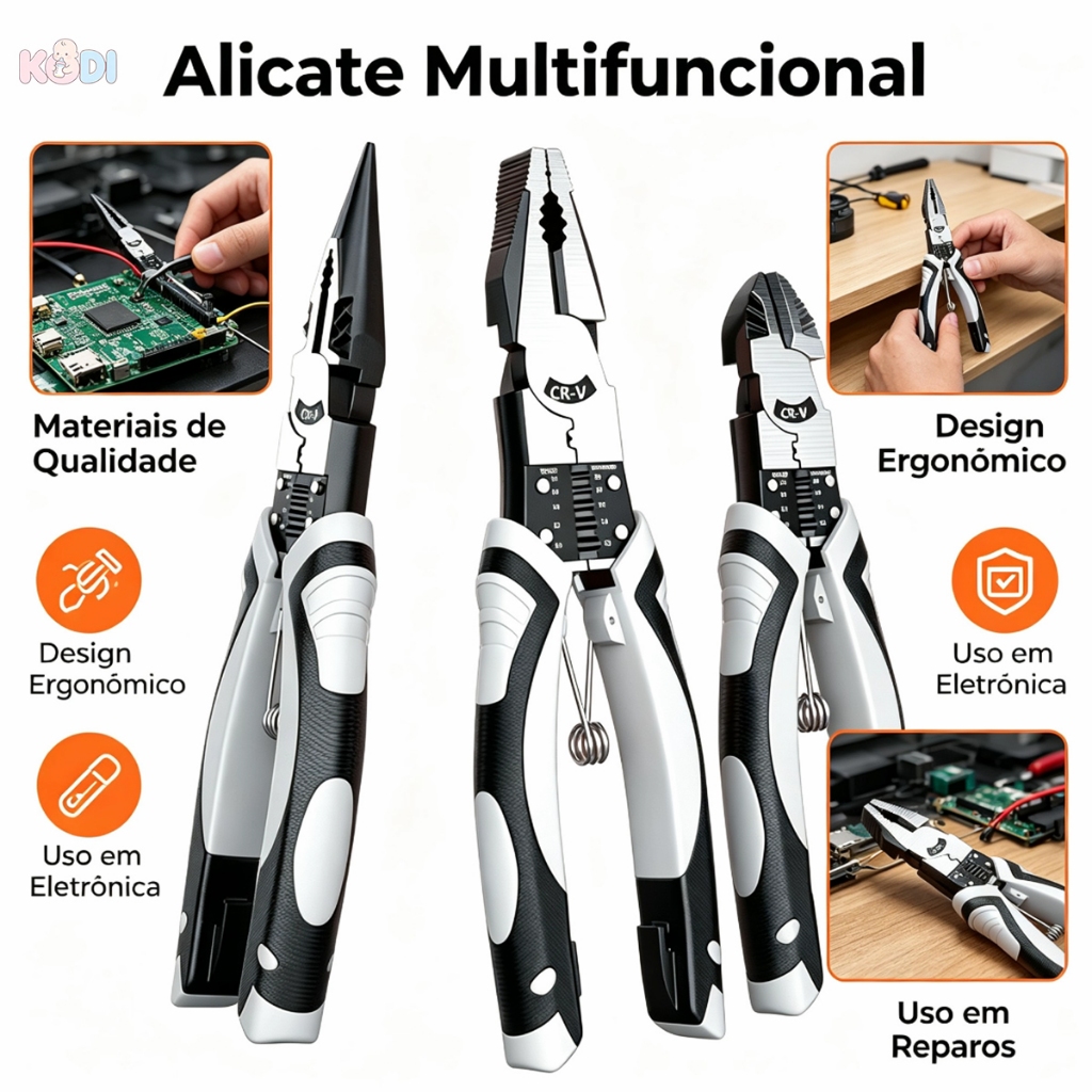 Alicates Multifuncionais Profissional - Alicate pontudo, Alicate Universal Multifuncional,Alicate diagonal -F18