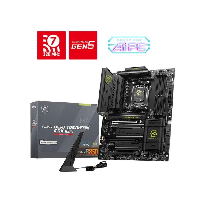Placa Mãe MSI MAG B850 TOMAHAWK MAX WIFI AM5 4xDDR5 Chipset AMD B850 ATX