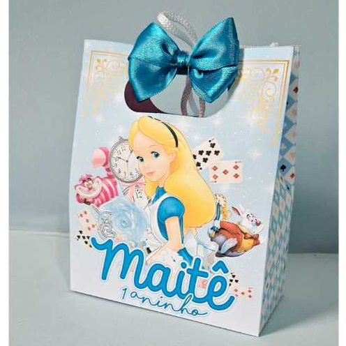 Sacolinha Personalizada Tema Alice no pais das maravilhas para lembrancinha - Pegue e Monte