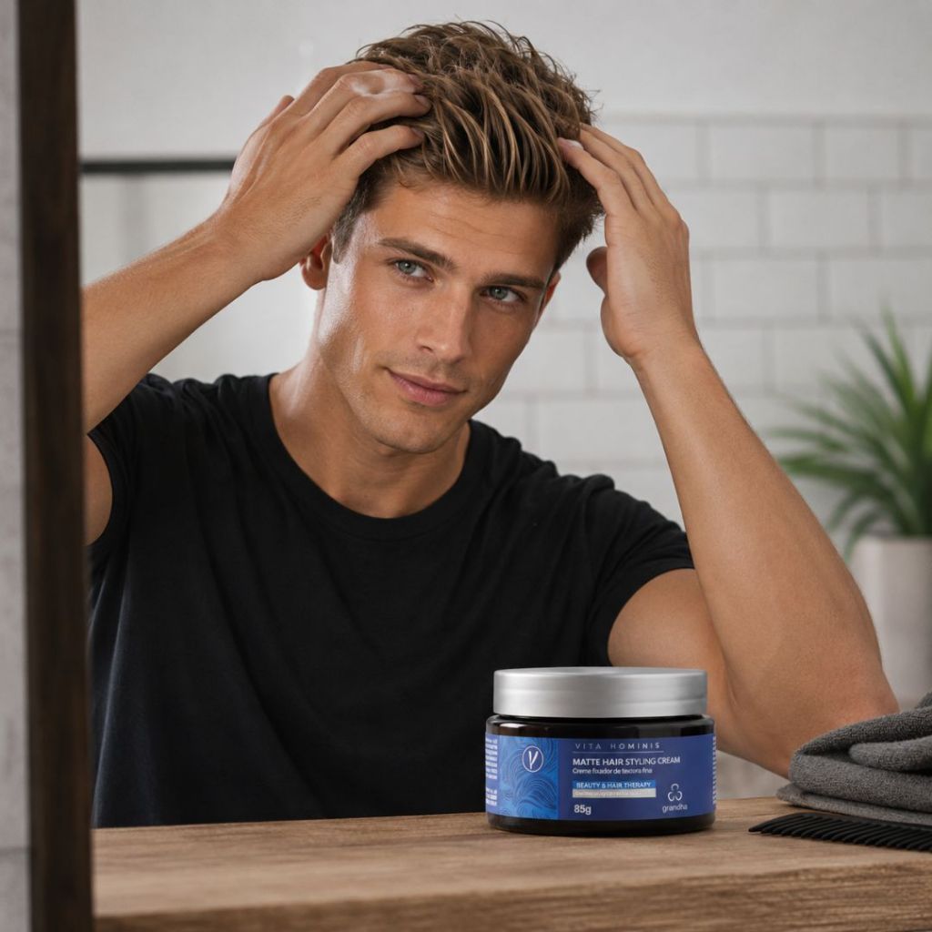Matte Hair Styling Cream Modelador Masculino 85g Grandha