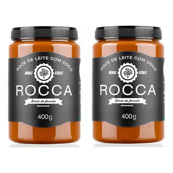 Doce de Leite Rocca Com Coco 400g kit com 2 unidades