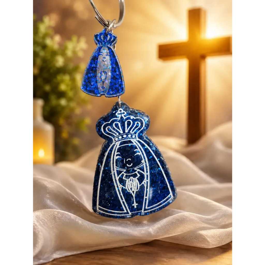 Chaveiro Nossa Senhora Resina Personalizado - Lembrancinha Batizado Primeira Comunhão Crisma