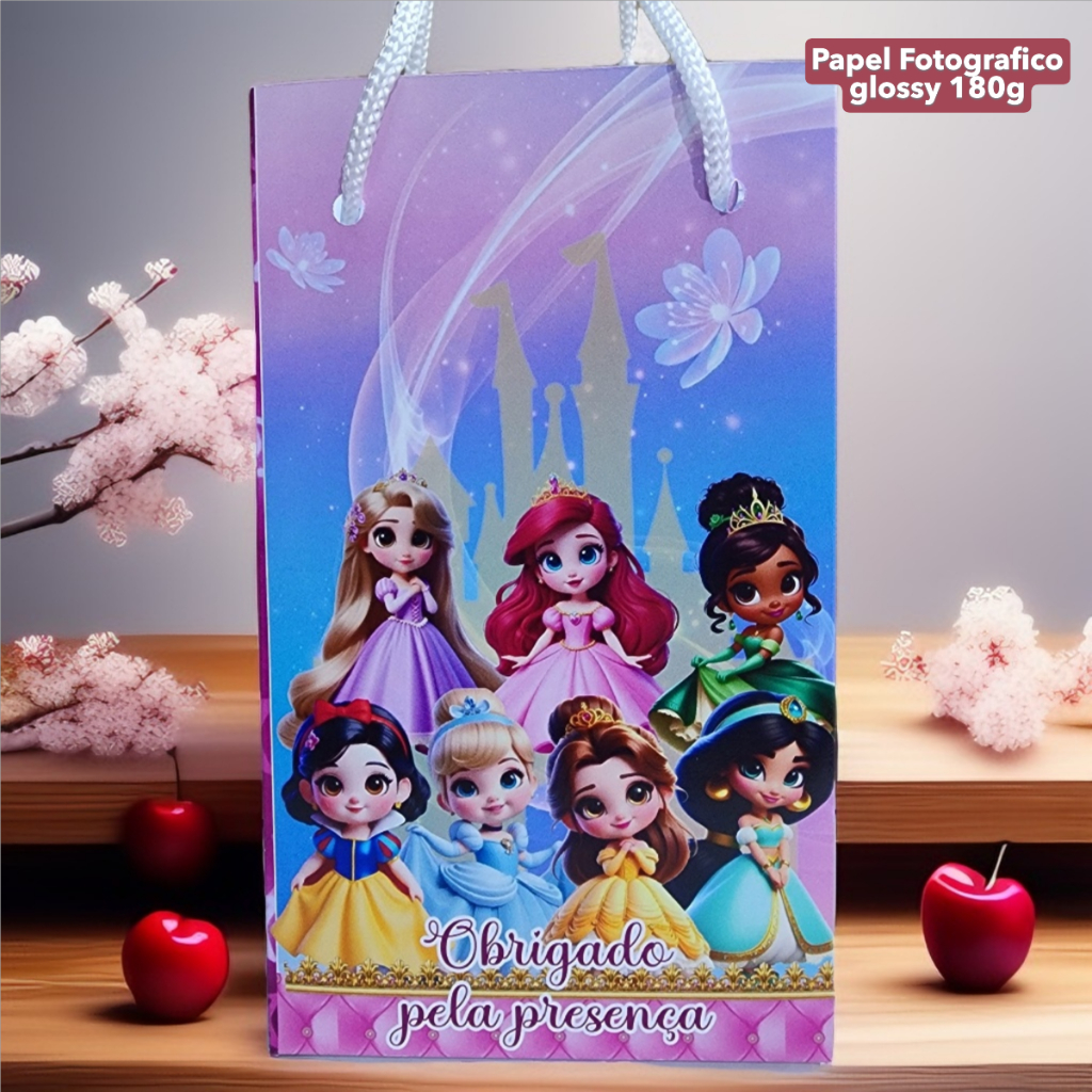 Sacolinhas Surpresa Personalizadas Princesas Cute Lembrancinha Aniversário Infantil - Sacolinha P