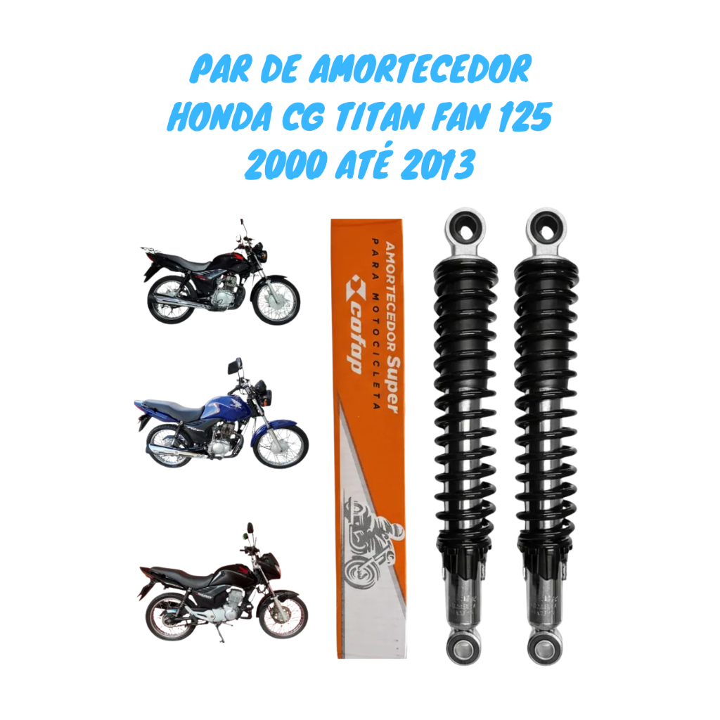 Imagem Par Amortecedor Suspensão Traseira Honda CG Titan Fan 125 2000 até 2012 Original Cofap