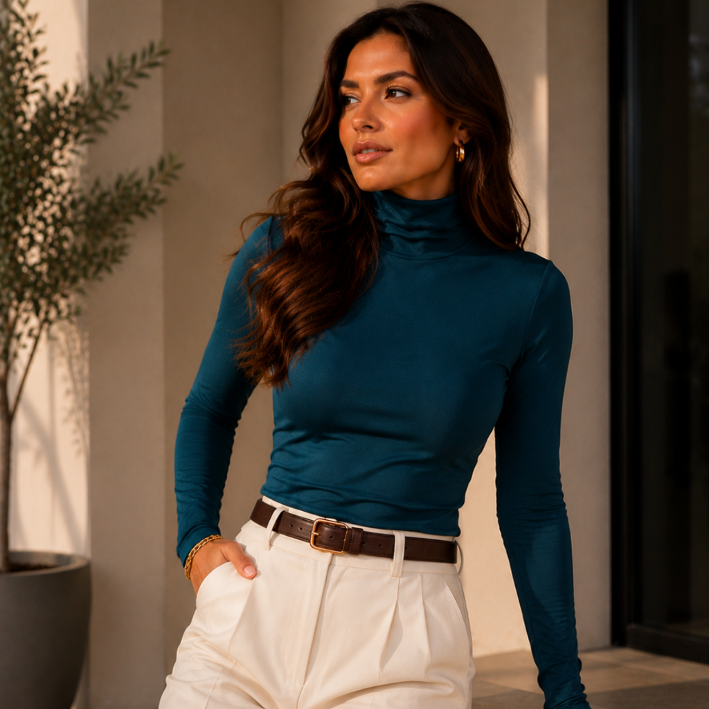Blusa de frio feminina gola alta básica
