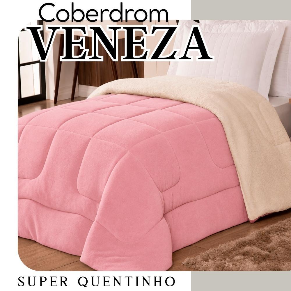 Coberdrom Solteiro Veneza Dupla Face Manta e Sherpa Premium