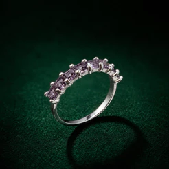 Anel Prata 925 Aparador Lilás Feminino e Elegante