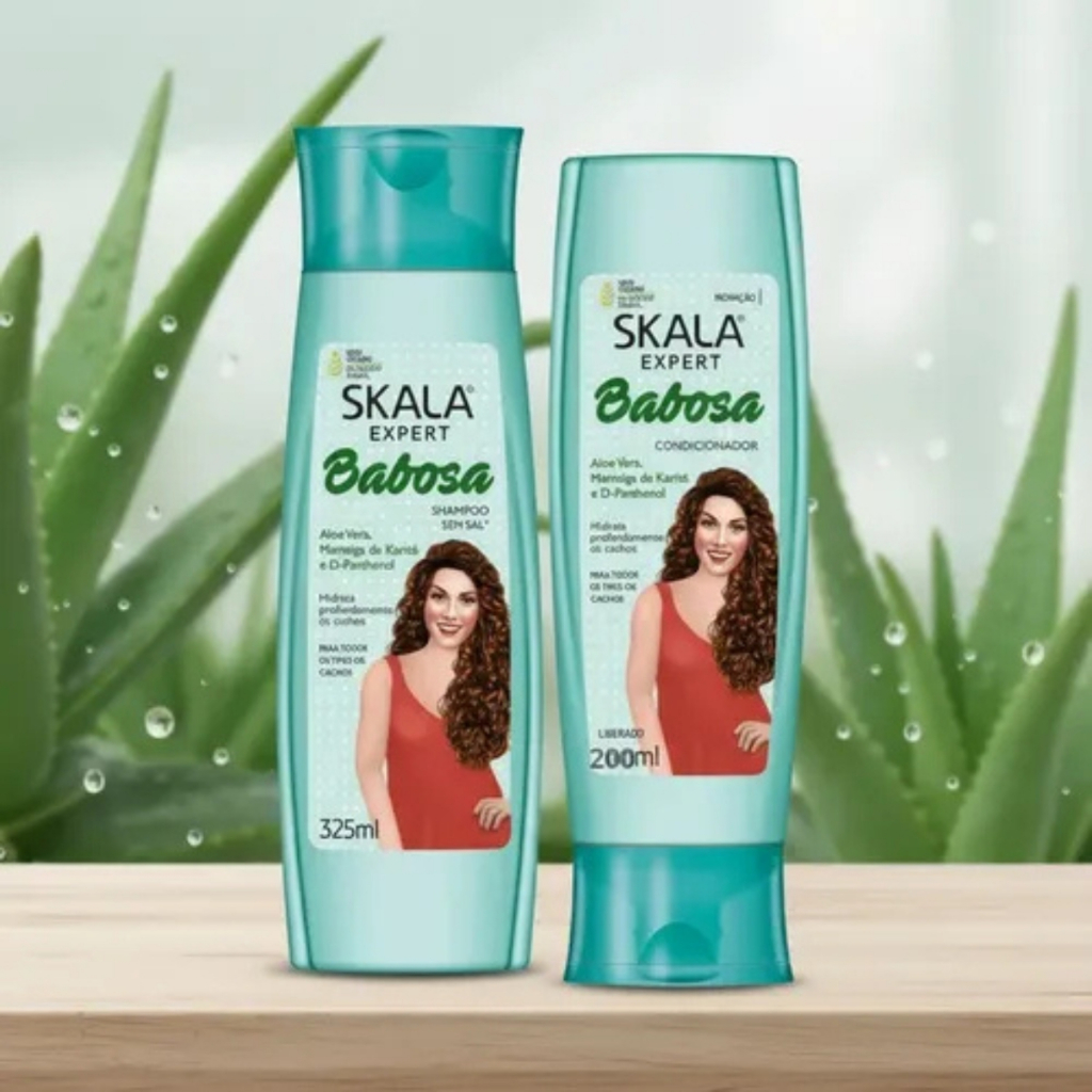 Kit Skala Babosa Shampoo 325ml + Condicionador 200ml Tratamento Capilar Nutrição Brilho Intenso