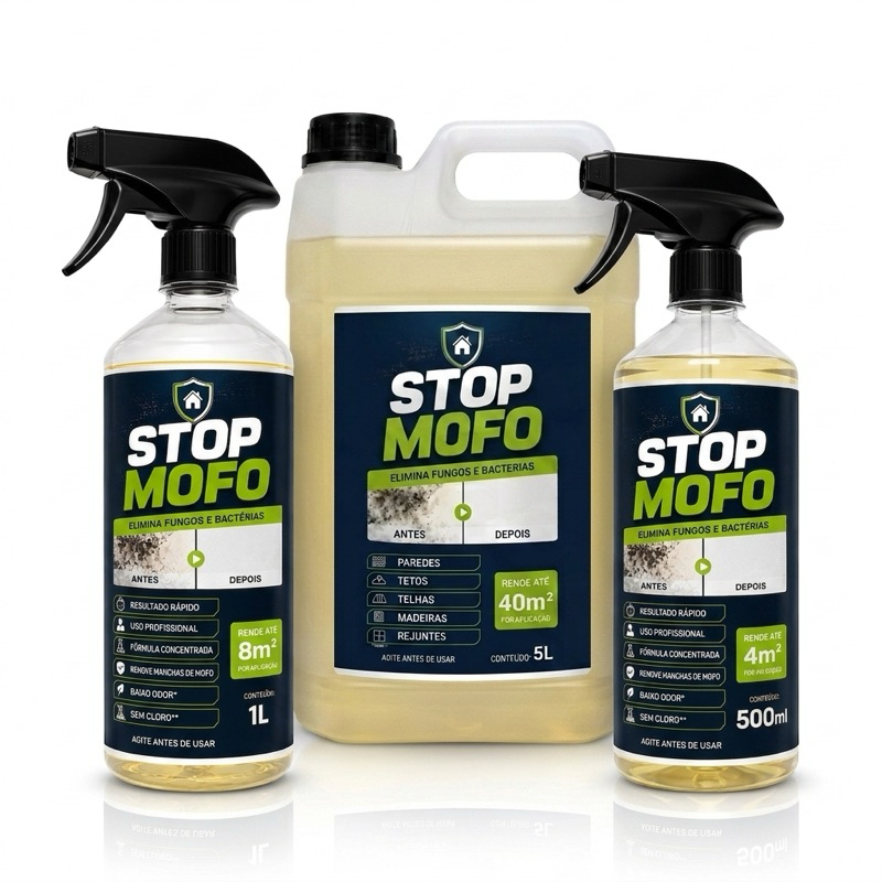 STOP MOFO 500ml – Elimina Fungos, Bolor e Bactérias com Resultado Rápido