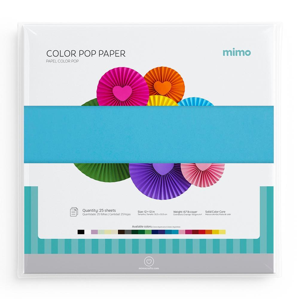 Papel Color Pop Azul Céu Mimo - 30,5 x 30,5 cm - 180 gr - 25 unds