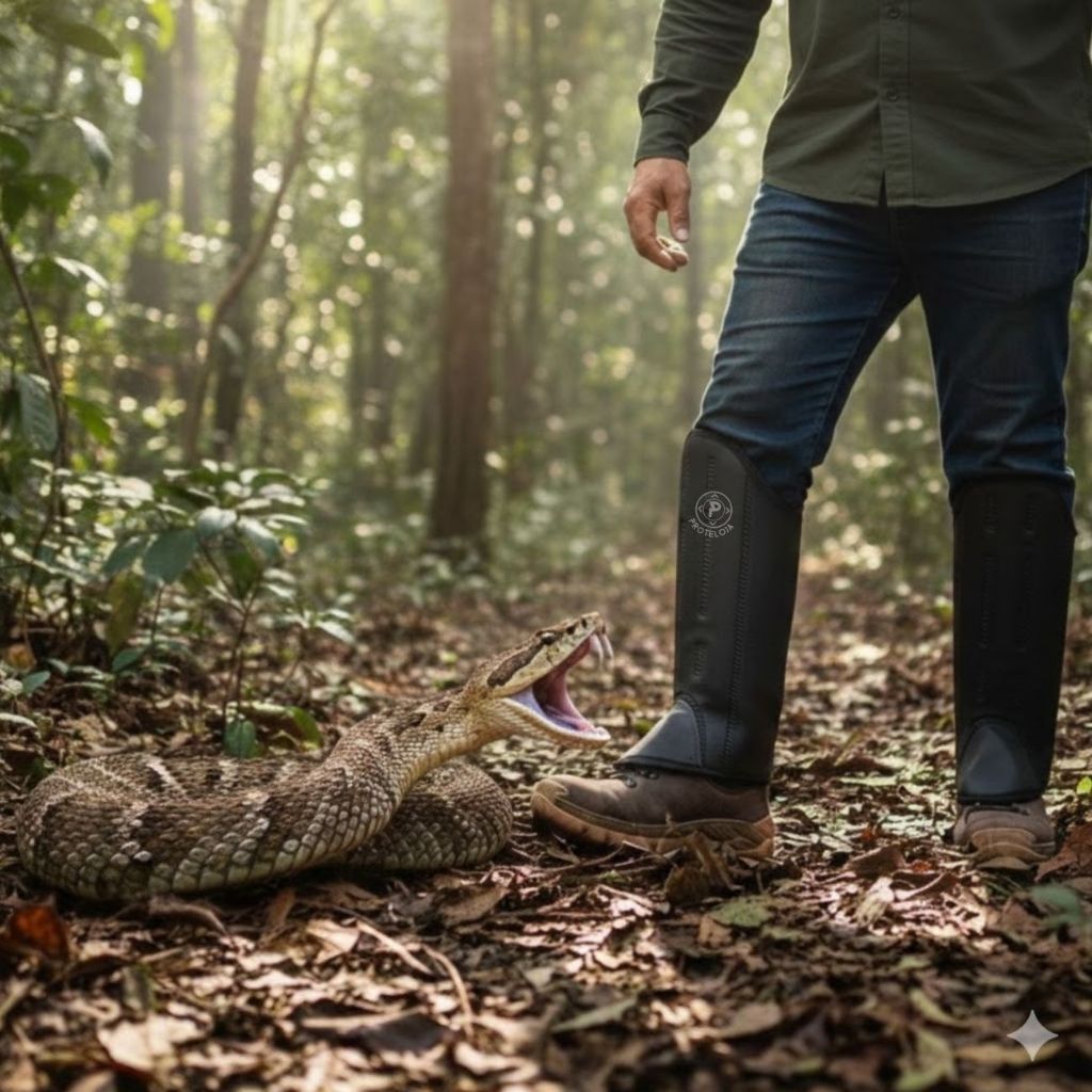 Perneira de Segurança Proteção Cobra Roçadeira 3 Talas Velcro Polaina Caneleira Animais Peçonhentos
