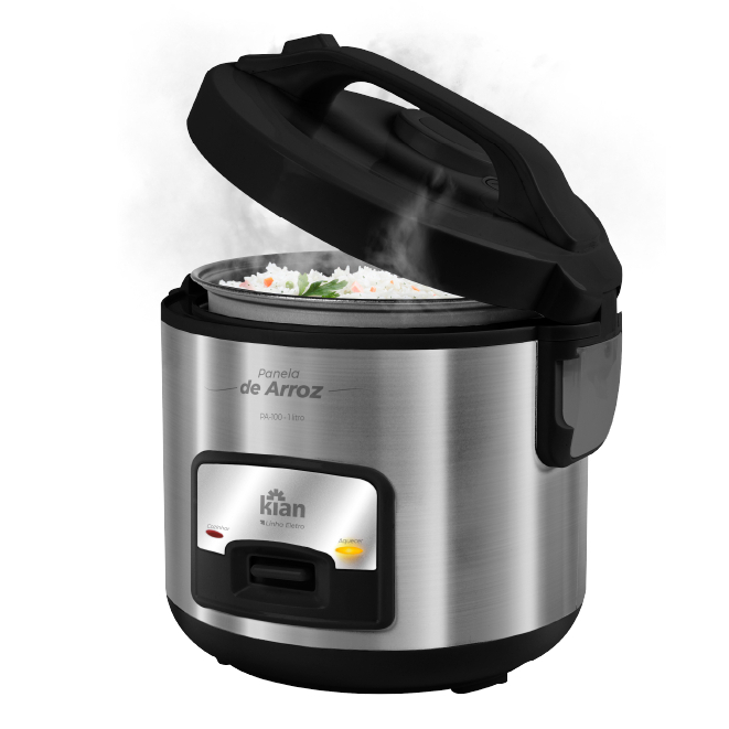 Imagem Panela de Arroz Elétrica Kian 5 Xícaras 1L com Acessórios - 127V | PA-100 | Inox, Branca, Preta