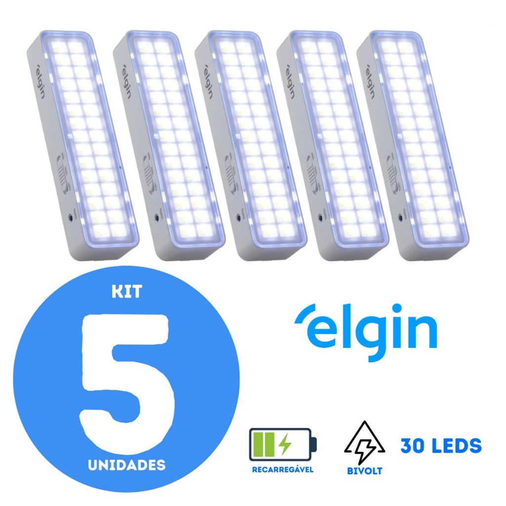 Luminária de Emergência Elgin 30 Leds Recarregável