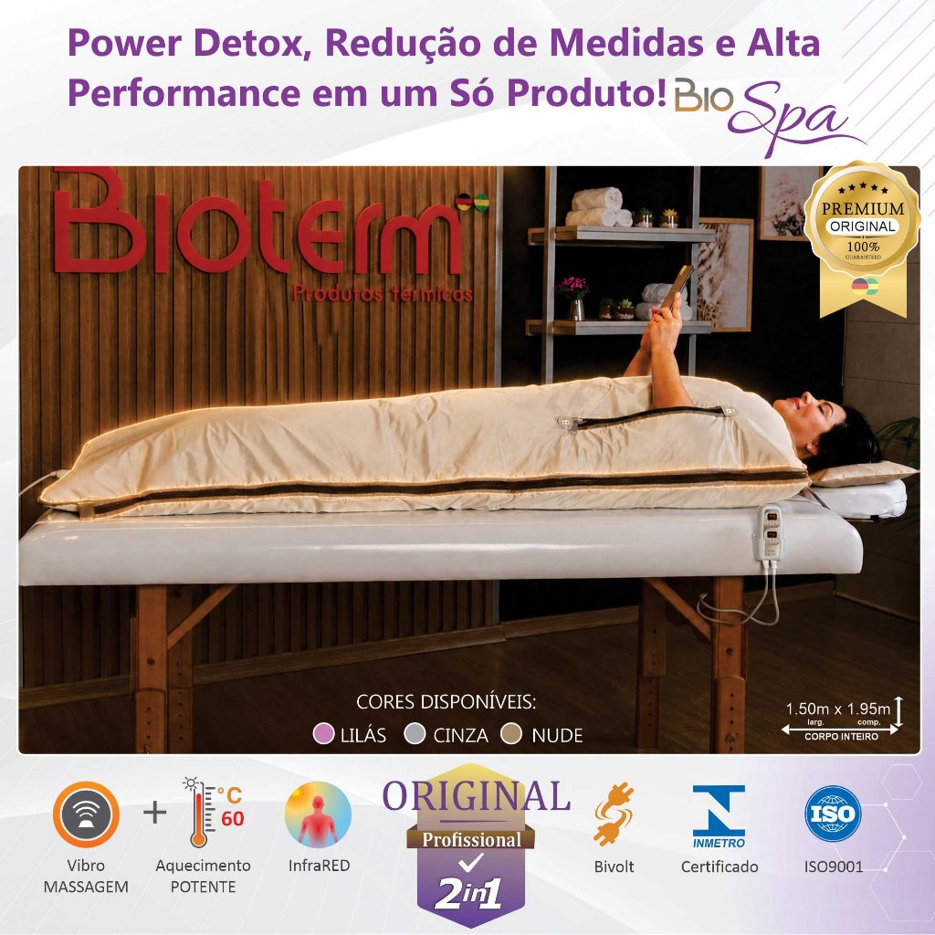 Detalhes do Manta Térmica Vibro Sauna Spa Térmica Digital - Bioterm