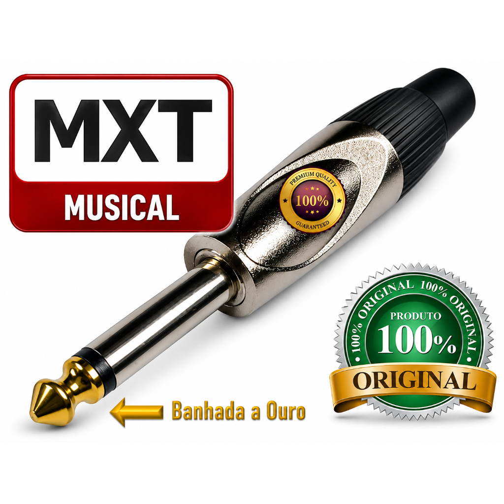 Plug P10 Mono Profissional Original Ponta Gold Ouro QUEIMA DE ESTOQUE!
