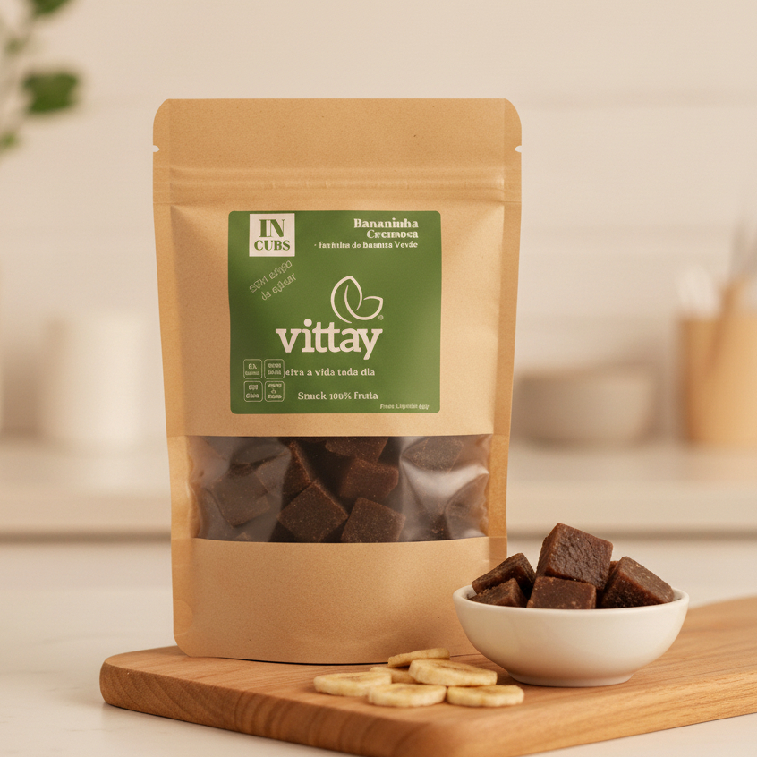 Bananinha Cremosa SEM Adição de Açúcar, Sem lactose - Doce de banana Vittay 200g