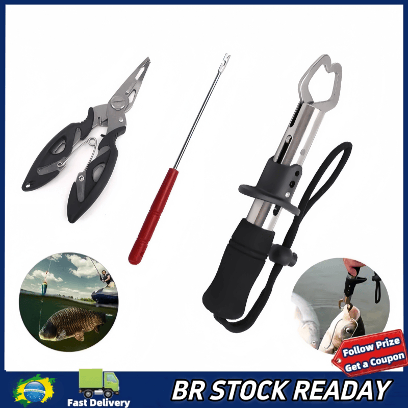 ✅[BR Seller]Kit 3 Alicate De Pesca Para Esportiva - Saca Anzol Isca Labios de Peixe Aço Inoxidável