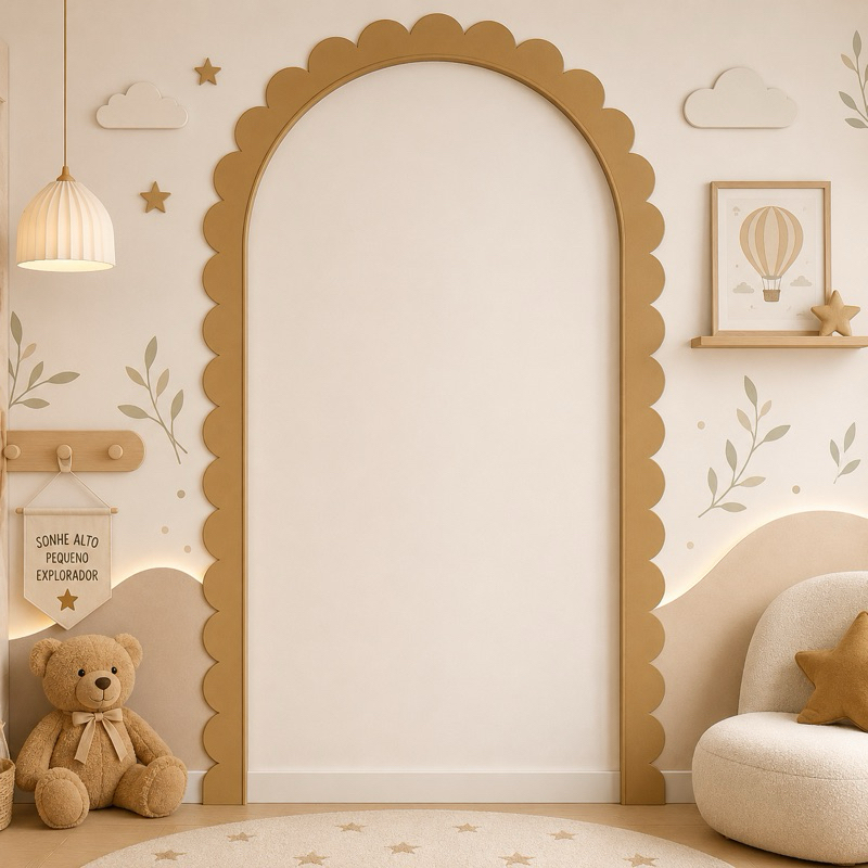 Arco Romano Babado MDF 3mm decorativo para parede