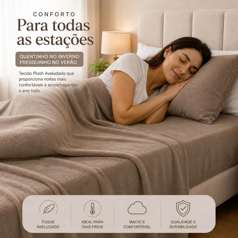 Jogo de Lençol Plush 3 Peças Aveludado Soft — foto 4