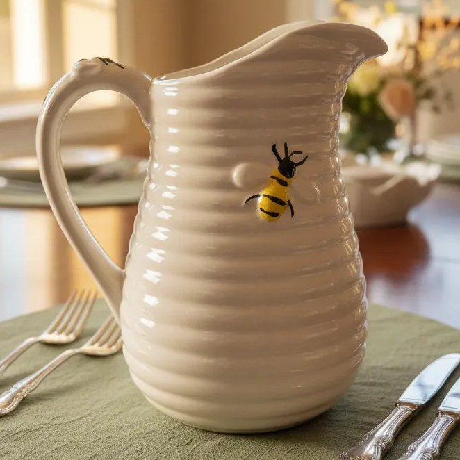 Imagem Jarra De Porcelana Para Água Suco Prático Abelha Bee 800ml Hauskraft