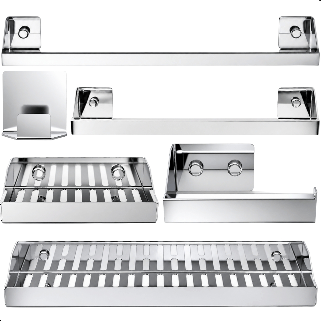 Kit de Acessórios Para Banheiro Inox 6 Pçs F.Master Slim DF