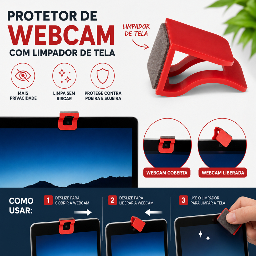 Protetor Webcam Tampa para Notebook Colorida Plástico Segurança para não ser visto