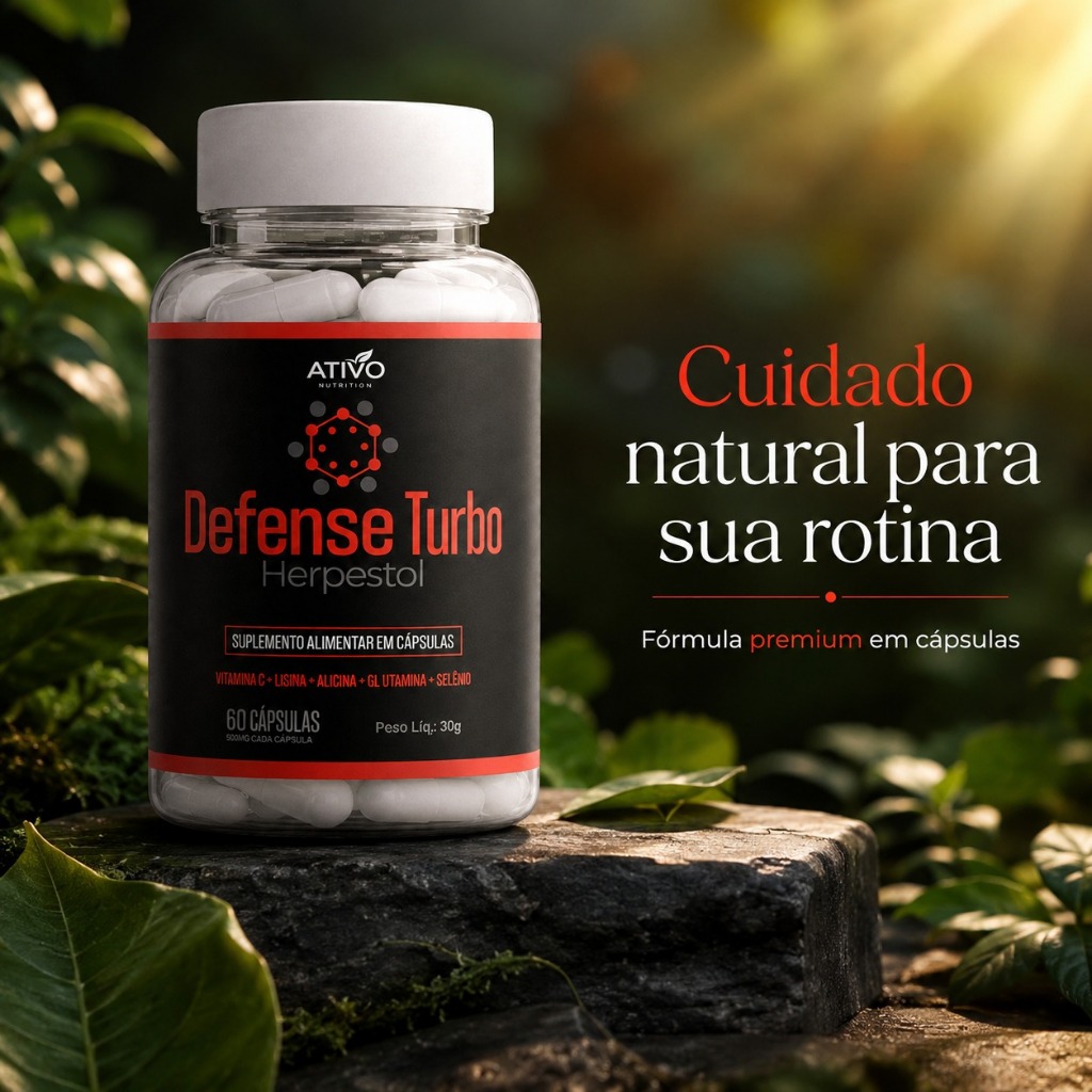 Defense Turbo | Ativo Nutrition - 500mg - 60 Cápsulas - Imunidade, Vitamina C e Selênio
