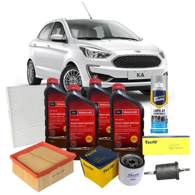 Kit Revisão Ford Ka 1.0 1.5 5w20 FORD Motorcraft 100% Sintetico Original+Todos os Filtros