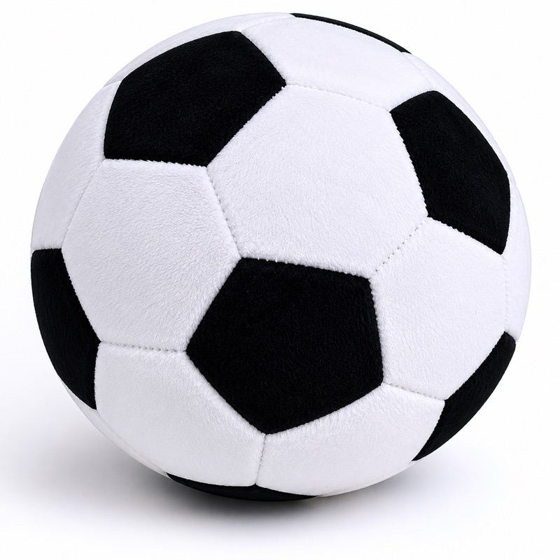 Bola de Futebol de Pelúcia 20x20 cm Macia Infantil Decorativa e Brinquedo ⚽💕