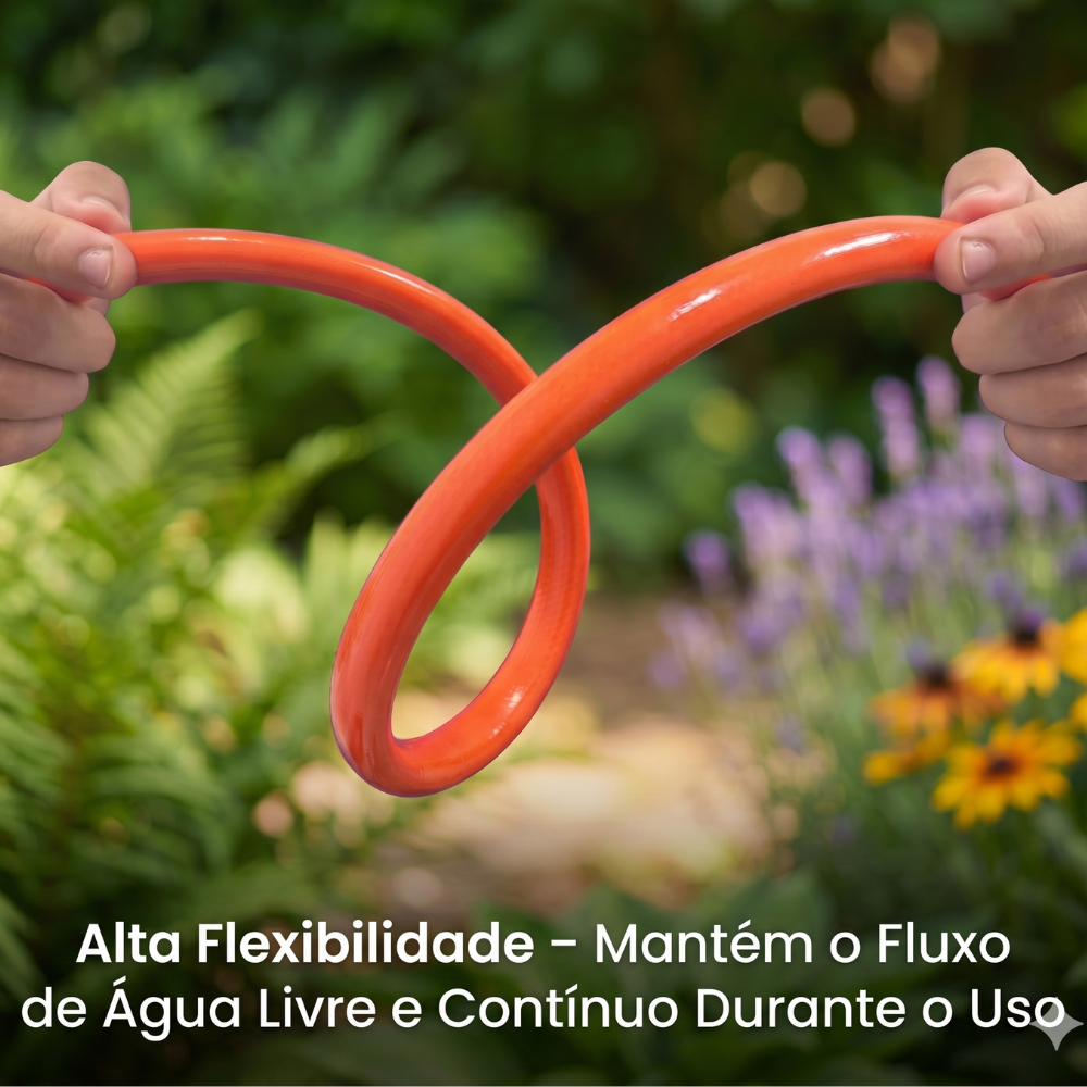 Mangueira De Jardim Tramontina Laranja 3 Camadas Flexível + Kit Irrigação Completo Esguicho Engate